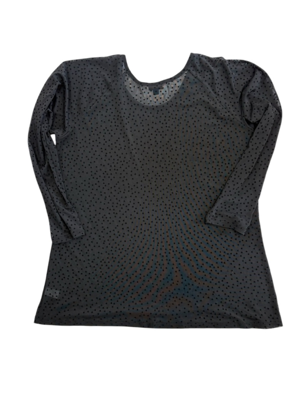 torrid Black Sheer Long Sleeve Mesh Top w/ Flocked Star design size 22/24 (3) - Picture 8 of 11